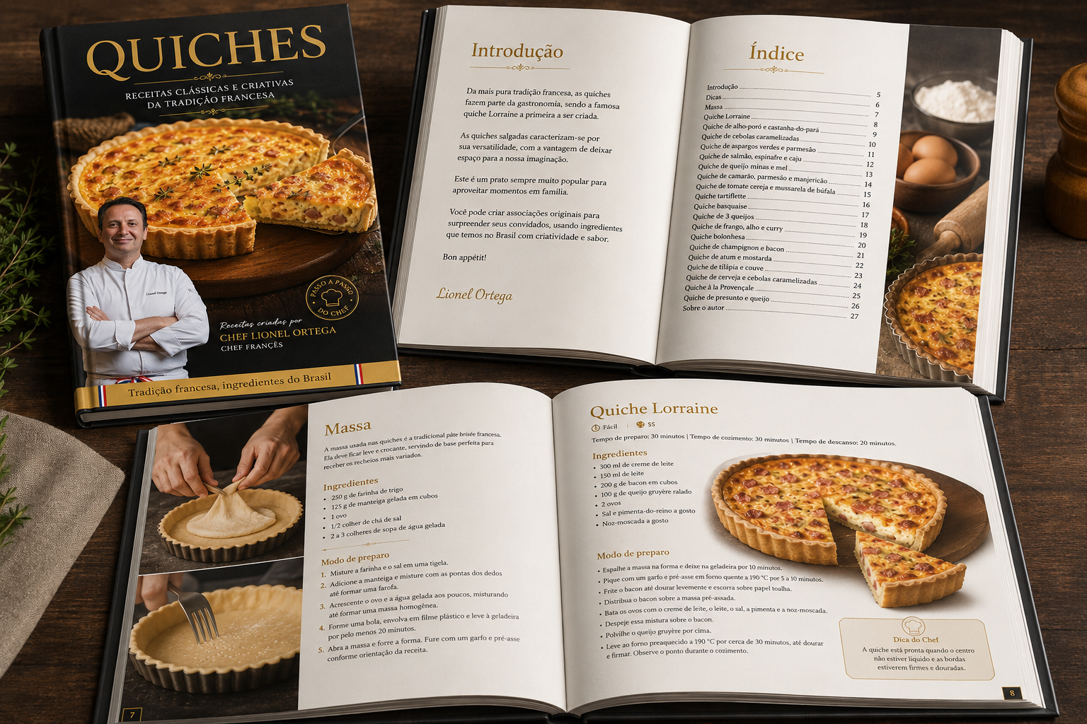 Páginas internas do eBook Quiches.