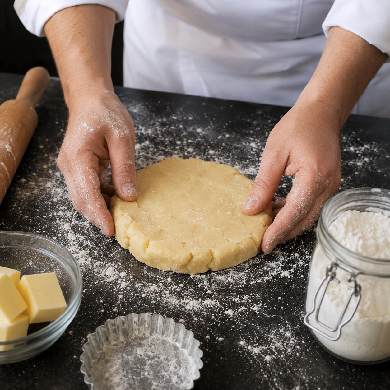 Página do e-book com a receita da pâte brisée.